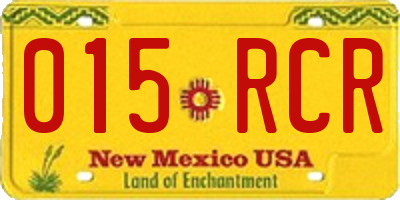 NM license plate 015RCR