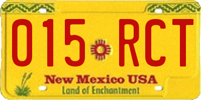 NM license plate 015RCT