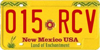 NM license plate 015RCV