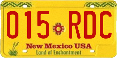 NM license plate 015RDC