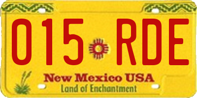 NM license plate 015RDE