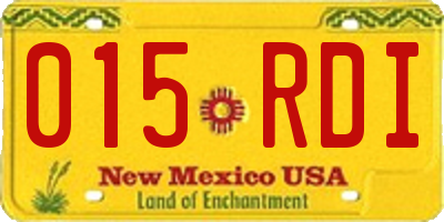 NM license plate 015RDI