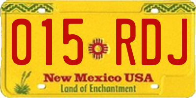NM license plate 015RDJ