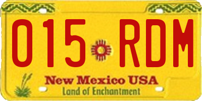NM license plate 015RDM