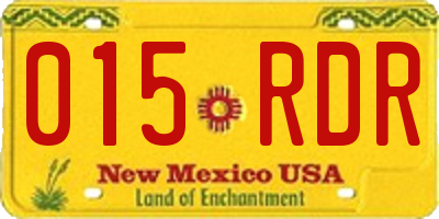 NM license plate 015RDR