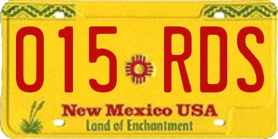 NM license plate 015RDS