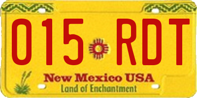 NM license plate 015RDT