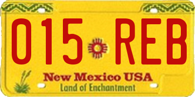 NM license plate 015REB