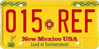 NM license plate 015REF