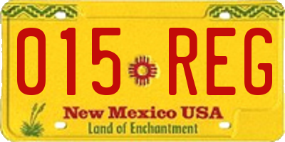 NM license plate 015REG