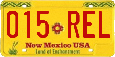 NM license plate 015REL