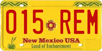 NM license plate 015REM