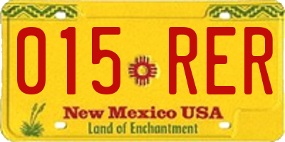 NM license plate 015RER