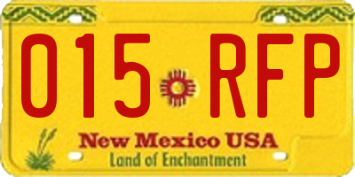 NM license plate 015RFP