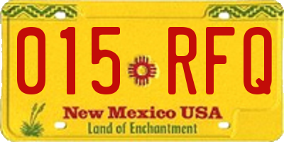 NM license plate 015RFQ
