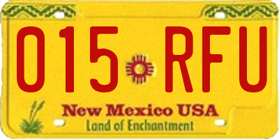 NM license plate 015RFU