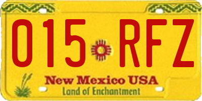 NM license plate 015RFZ