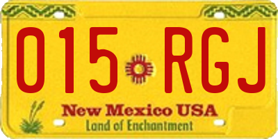 NM license plate 015RGJ