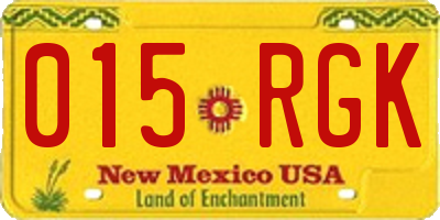 NM license plate 015RGK
