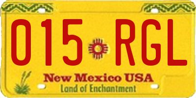NM license plate 015RGL