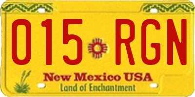 NM license plate 015RGN