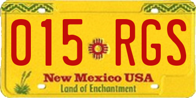 NM license plate 015RGS