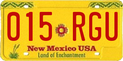 NM license plate 015RGU