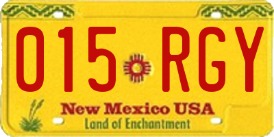 NM license plate 015RGY