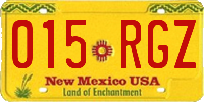 NM license plate 015RGZ