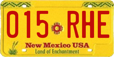 NM license plate 015RHE