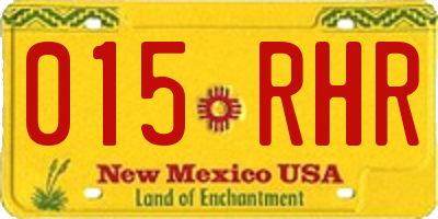 NM license plate 015RHR