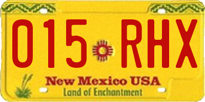 NM license plate 015RHX
