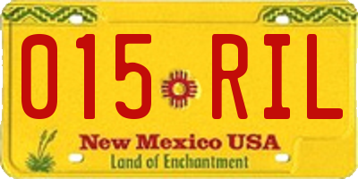 NM license plate 015RIL