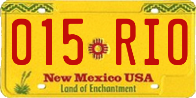 NM license plate 015RIO