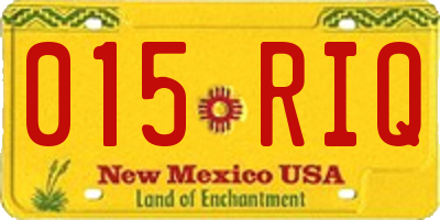 NM license plate 015RIQ