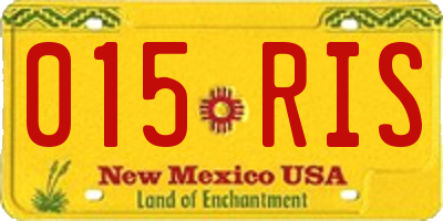 NM license plate 015RIS