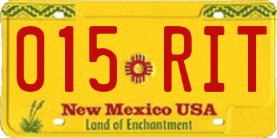 NM license plate 015RIT