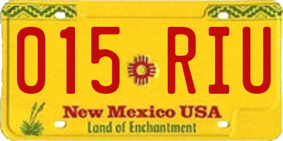 NM license plate 015RIU