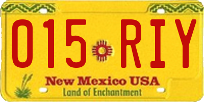 NM license plate 015RIY