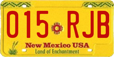 NM license plate 015RJB