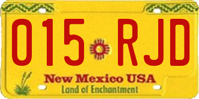 NM license plate 015RJD