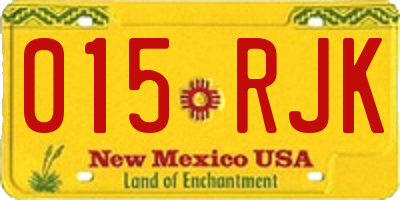 NM license plate 015RJK