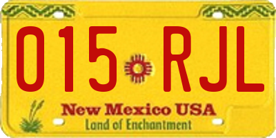 NM license plate 015RJL