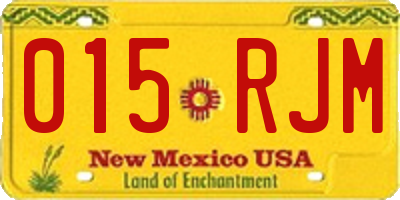 NM license plate 015RJM