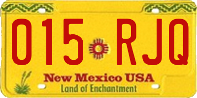 NM license plate 015RJQ