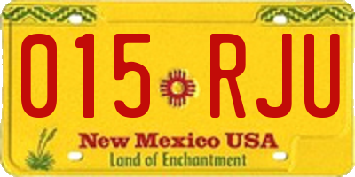 NM license plate 015RJU