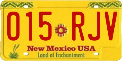 NM license plate 015RJV