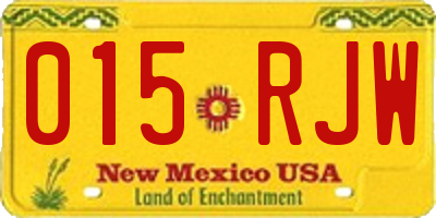 NM license plate 015RJW