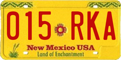 NM license plate 015RKA