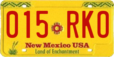 NM license plate 015RKO